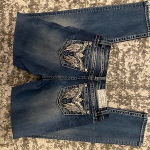 Miss Me Men's Blue Bootcut Jeans with Detailed Pockets